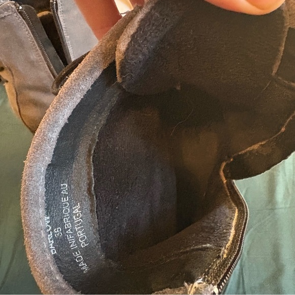 Bos. & Co. Barlow Women’s 38 Grey Suede Slouch Ankle Block Heel Bootie Side Zip - Picture 8 of 10